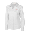 Virginia Cavaliers Cutter & Buck Epic Easy Care Fine Twill Womens Long Sleeve Dress Shirt White Mannequin Thumbnail Image