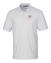 Virginia Tech Hokies Cutter & Buck Pike Double Dot Print Stretch Mens Polo White Mannequin Thumbnail Image