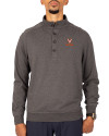Virginia Cavaliers Cutter & Buck Saturday Cotton Blend Mens Mock Pullover Sweatshirt Charcoal Heather Front Thumbnail Image