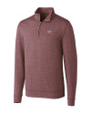 Virginia Tech Hokies Cutter & Buck Shoreline Heathered Quarter Zip Mens Pullover Bordeaux Heather Mannequin Thumbnail Image