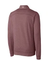 View image 2: Virginia Tech Hokies Cutter & Buck Shoreline Heathered Quarter Zip Mens Pullover Bordeaux Heather Mannequin Back