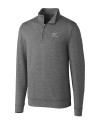 Virginia Tech Hokies Cutter & Buck Shoreline Heathered Quarter Zip Mens Pullover Charcoal Heather Mannequin Thumbnail Image