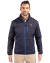 Virginia Cavaliers Cutter & Buck Rainier PrimaLoft® Mens Eco Insulated Full Zip Puffer Jacket Dark Navy Front Thumbnail Image