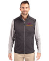 Virginia Tech Hokies Cutter & Buck Mainsail Sweater-Knit Mens Full Zip Vest Charcoal Heather Front Thumbnail Image