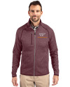 Virginia Tech Hokies Cutter & Buck Mainsail Sweater-Knit Mens Full Zip Jacket Bordeaux Heather Front Thumbnail Image