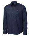 Virginia Cavaliers Cutter & Buck Epic Easy Care Nailshead Mens Long Sleeve Dress Shirt Navy Blue Mannequin Thumbnail Image