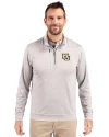 View image 7: Marquette Golden Eagles Cutter & Buck Stealth Heathered Mens Quarter Zip Polished Medium Gray Front