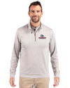 Gonzaga Bulldogs Cutter & Buck Stealth Heathered Quarter Zip Mens Pullover Polished Medium Gray Front Thumbnail Image
