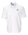 Virginia Tech Hokies Cutter & Buck Epic Easy Care Nailshead Mens Big and Tall Short Sleeve Dress Shirt White Mannequin Thumbnail Image