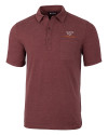 Virginia Tech Hokies Cutter & Buck Advantage Tri-Blend Jersey Mens Pocket Polo Bordeaux Heather Mannequin Thumbnail Image