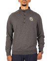 Marquette Golden Eagles Cutter & Buck Saturday Cotton Blend Mens Big and Tall  Mock Pullover Sweatshirt Charcoal Heather Front Thumbnail Image