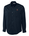 Virginia Cavaliers Cutter & Buck Epic Easy Care Fine Twill Mens Big and Tall Dress Shirt Navy Blue Mannequin Thumbnail Image