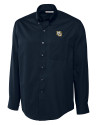 Marquette Golden Eagles Cutter & Buck Epic Easy Care Fine Twill Mens Long Sleeve Dress Shirt Navy Blue Mannequin Thumbnail Image