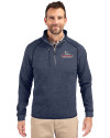 Gonzaga Bulldogs Cutter & Buck Mainsail Sweater-Knit Mens Half Zip Pullover Jacket Liberty Navy Heather Front Thumbnail Image