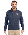 Marquette Golden Eagles Cutter & Buck Mainsail Sweater-Knit Mens Big and Tall Half Zip Pullover Jacket Liberty Navy Heather Front Thumbnail Image