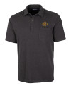 Iowa State Cyclones Cutter & Buck Advantage Tri-Blend Jersey Mens Big and Tall Pocket Polo Black Heather Mannequin Thumbnail Image