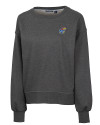 Kansas Jayhawks Cutter & Buck Saturday Cotton Blend Womens Crew Neck Sweatshirt Charcoal Heather Mannequin Thumbnail Image