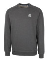 Michigan State Spartans Cutter & Buck Saturday Cotton Blend Mens Crew Neck Sweatshirt Charcoal Heather Mannequin Thumbnail Image