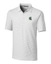 Michigan State Spartans Cutter & Buck Forge Pencil Stripe Stretch Mens Polo White Mannequin Thumbnail Image
