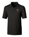 Louisville Cardinals Cutter & Buck Forge Pencil Stripe Stretch Mens Polo Black Mannequin Thumbnail Image