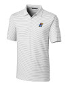 Kansas Jayhawks Cutter & Buck Forge Pencil Stripe Stretch Mens Polo White Mannequin Thumbnail Image