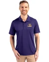 LSU Tigers Cutter & Buck Prospect Eco Textured Stretch Recycled Mens Big & Tall Polo College Purple Front Thumbnail Image