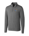 Kansas Jayhawks Cutter & Buck Shoreline Heathered Quarter Zip Mens Big and Tall Pullover Charcoal Heather Mannequin Thumbnail Image