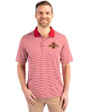 Iowa State Cyclones Cutter & Buck Forge Tonal Stripe Stretch Mens Big and Tall Polo Cardinal Red Front Thumbnail Image