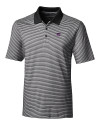 Kansas State Wildcats Cutter & Buck Forge Tonal Stripe Stretch Mens Big and Tall Polo Black Mannequin Thumbnail Image