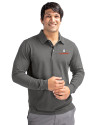 Illinois Fighting Illini Cutter & Buck Advantage Eco Tri-Blend Pique Mens Big and Tall Long Sleeve Polo Elemental Grey Front Thumbnail Image