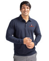 Illinois Fighting Illini Cutter & Buck Advantage Eco Tri-Blend Pique Mens Big and Tall Long Sleeve Polo Liberty Navy Front Thumbnail Image
