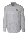 LSU Tigers Cutter & Buck Stretch Oxford Stripe Mens Big and Tall Long Sleeve Dress Shirt Charcoal Mannequin Thumbnail Image