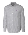 Kansas State Wildcats Cutter & Buck Stretch Oxford Stripe Mens Big and Tall Long Sleeve Dress Shirt Charcoal Mannequin Thumbnail Image