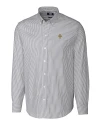 Idaho Vandals Cutter & Buck Stretch Oxford Stripe Mens Big and Tall Long Sleeve Dress Shirt Charcoal Mannequin Thumbnail Image