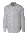 Kansas State Wildcats Cutter & Buck Stretch Oxford Stripe Mens Long Sleeve Dress Shirt Charcoal Mannequin Thumbnail Image