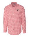 Louisville Cardinals Cutter & Buck Easy Care Stretch Gingham Mens Big and Tall Long Sleeve Dress Shirt Cardinal Red Mannequin Thumbnail Image