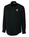 Michigan State Spartans Cutter & Buck Epic Easy Care Fine Twill Mens Big and Tall Dress Shirt Black Mannequin Thumbnail Image