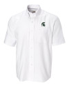 Michigan State Spartans Cutter & Buck Epic Easy Care Nailshead Mens Big and Tall Short Sleeve Dress Shirt White Mannequin Thumbnail Image