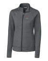Harvard Crimson Cutter & Buck Shoreline Heathered Womens Full Zip Jacket Charcoal Heather Mannequin Thumbnail Image