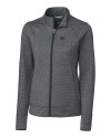 Kansas State Wildcats Cutter & Buck Shoreline Heathered Womens Full Zip Jacket Charcoal Heather Mannequin Thumbnail Image