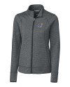 Kansas Jayhawks Cutter & Buck Shoreline Heathered Womens Full Zip Jacket Charcoal Heather Mannequin Thumbnail Image