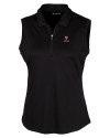 Harvard Crimson Cutter & Buck Forge Stretch Womens Sleeveless Polo Black Mannequin Thumbnail Image