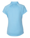 Ole Miss Rebels Cutter & Buck Forge Stretch Womens Short Sleeve Polo Atlas Light Blue Mannequin Back Thumbnail Image