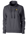 Michigan Wolverines Cutter & Buck Saturday Cotton Blend Womens Funnel Neck Sweatshirt Charcoal Heather Mannequin Thumbnail Image
