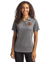 Iowa State Cyclones Cutter & Buck Genre Textured Solid Womens Polo Elemental Grey Front Thumbnail Image
