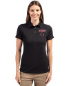 Louisville Cardinals Cutter & Buck Advantage Eco Tri-Blend Pique Womens Polo Black Front Thumbnail Image
