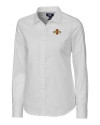 Iowa State Cyclones Cutter & Buck Stretch Oxford Womens Long Sleeve Dress Shirt White Mannequin Thumbnail Image