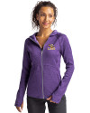 LSU Tigers Cutter & Buck Mainsail Full Zip Hooded Womens Jacket College Purple Heather Front Thumbnail Image