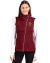 Iowa State Cyclones Cutter & Buck Mainsail Sweater Knit Womens Asymmetrical Vest Cardinal Red Heather Front Thumbnail Image