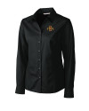 Iowa State Cyclones Cutter & Buck Epic Easy Care Fine Twill Womens Long Sleeve Dress Shirt Black Mannequin Thumbnail Image